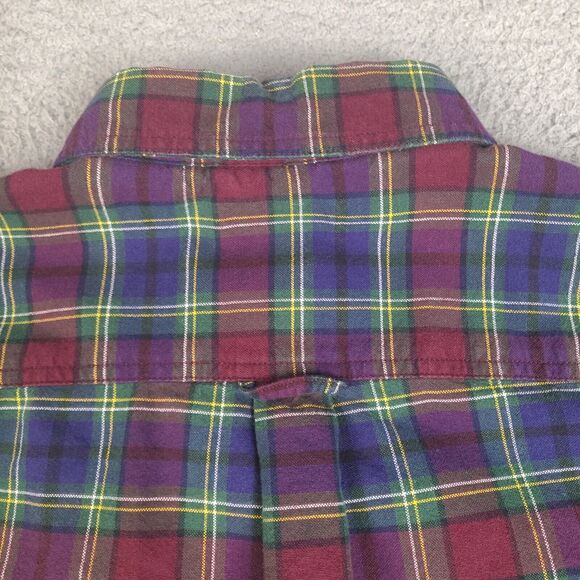 Chaps Shirt Mens Medium Plaid Multicolor Cotton Oxford Long Sleeve Button Down - Picture 9 of 15